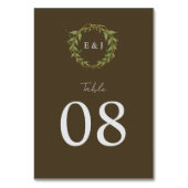 Botanical Wreath Earth Tone Wedding テーブルナンバー (正面)