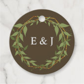 Botanical Wreath Earth Tone Wedding フェイバータグ (正面)