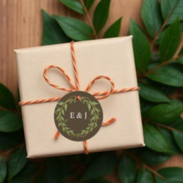 Botanical Wreath Earth Tone Wedding フェイバータグ