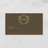 Botanical Wreath Earth Tone Wedding プレイスカード (正面)