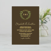 Botanical Wreath Earth Tone Wedding 箔招待状 (立ち正面)