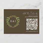 Botanical Wreath Earth Tone Wedding Details エンクロージャーカード (正面)