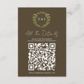 Botanical Wreath Earth Tone Wedding Details エンクロージャーカード (正面)