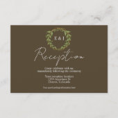 Botanical Wreath Earth Tone Wedding Reception エンクロージャーカード (正面)