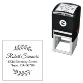 Botanical Wreath, Leaves Shaded Address セルフインキングスタンプ (インサイチュ)