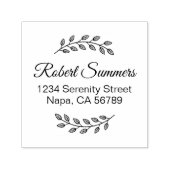 Botanical Wreath, Leaves Shaded Address セルフインキングスタンプ (デザイン)