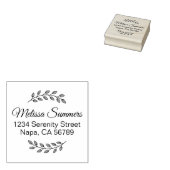 Botanical Wreath, Leaves Shaded Address ラバースタンプ (押印)