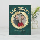 Botanical Wreath Photo Christmas Card シーズンカード (スタンド正面)