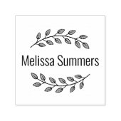 Botanical Wreath Top Bottom Branch Custom Name セルフインキングスタンプ (デザイン)