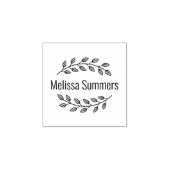 Botanical Wreath Top Bottom Branch Custom Name 1x1 ラバースタンプ (インプリント)