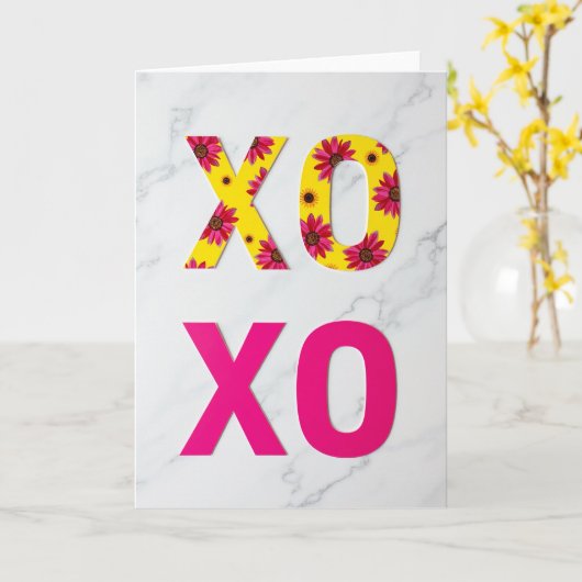 Botanical Xoxo Greeting Card カード (黄色い花)