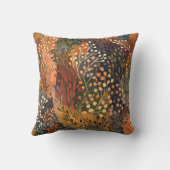 Botanical Yellow Orange Leafy Floral クッション (裏面)