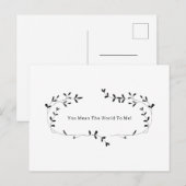 Botanical You Mean The World To Me Quote Card ポストカード (正面/裏面)