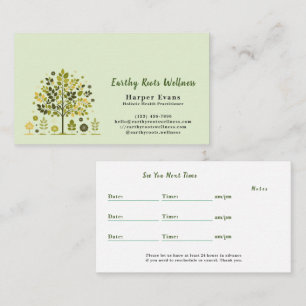 BotanicalLightGreen HolisticWellness Appointment＆ 名刺