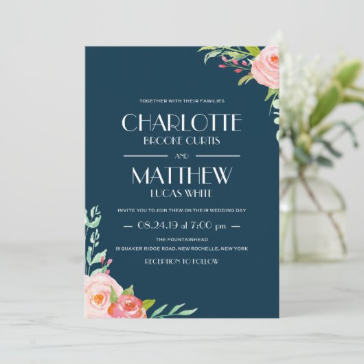 Botanicals咲く|の結婚式招待状 招待状 (スタンド正面)