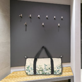 Botanicals Green Leafy Custom Name Monogram ダッフルバッグ