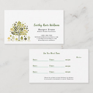 BotanicalTree White Holistic Wellness Appointment＆ 名刺