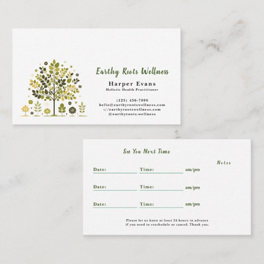 BotanicalTree White Holistic Wellness Appointment& 名刺 (正面/裏面)