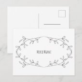 Botanische Bladeren Mooie Mama Moederdag Tekst ポストカード (正面/裏面)