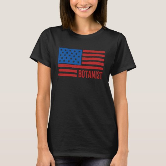 Botanist Distressed Grunge American Flag USA Patri Tシャツ (正面)