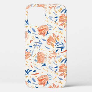 Botany linocut baroque:フローラシームレスな背景 iPhone 12ケース