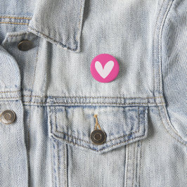 Botão de Coração Rosa Minimalista  缶バッジ