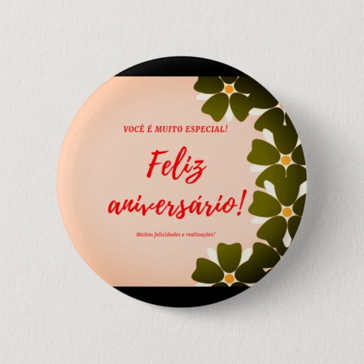 Botão Redondoのfelizのaniversario 缶バッジ (正面)