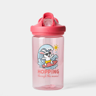 Botella con conejito kawaii surfero para niños ウォーターボトル