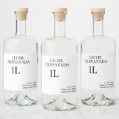 Botella de leche desnatada 1L. リキュールボトルラベル (ボトル)