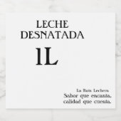 Botella de leche desnatada 1L. リキュールボトルラベル (シングルラベル)