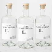 Botella de leche semidesnatada 1L. リキュールボトルラベル (ボトル)