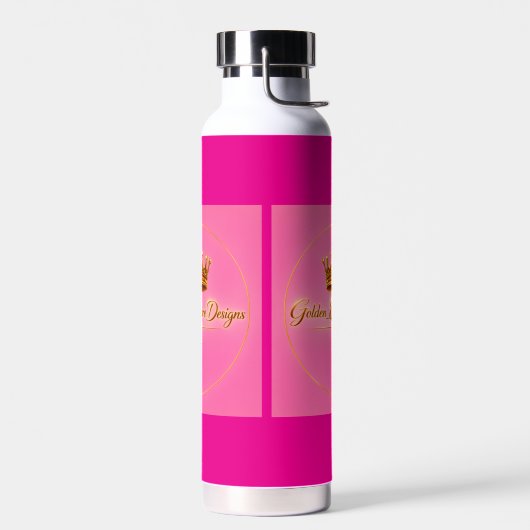 botella personalizada color rosa ウォーターボトル (左面)