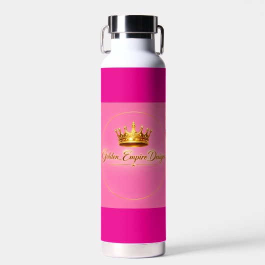 botella personalizada color rosa ウォーターボトル (正面)