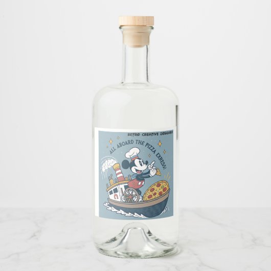 Botellas Diseño Divertido de Mouse y aviones リキュールボトルラベル (正面)