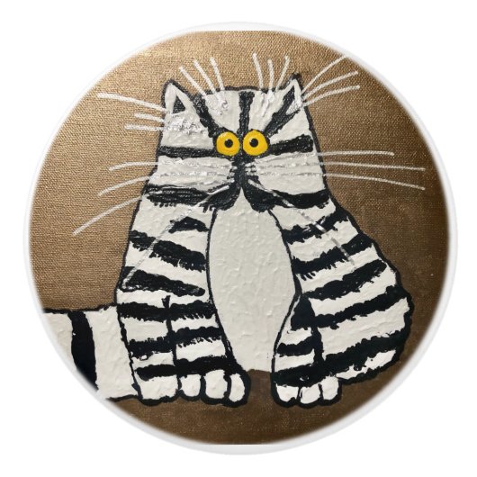 Botero's Cat Ceramic Knob セラミックノブ (正面)