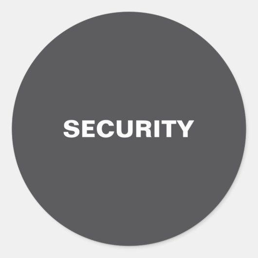 Both Sided Print Mens Womens Black Uni Security ラウンドシール (正面)