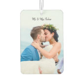 Both Sides Family Newlywedsフォトユニークカスタム カーエアーフレッシュナー (裏面)