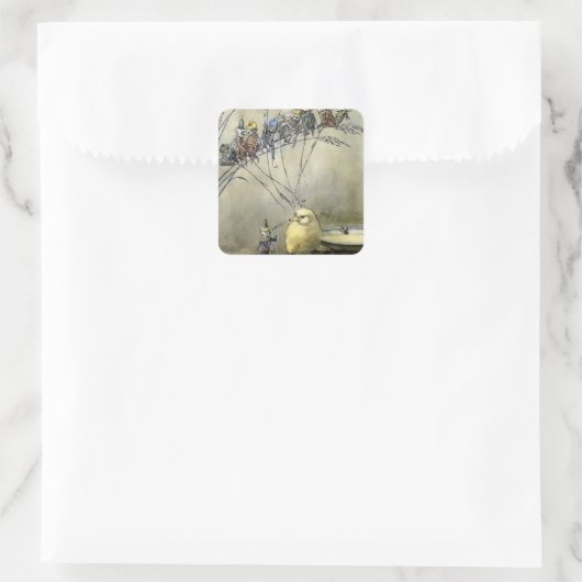 “Bother the Gnat” by A Duncan Carse スクエアシール (バッグ)