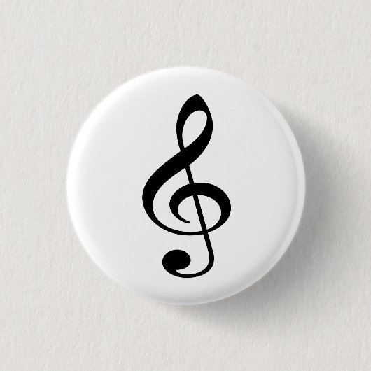 Bóton (Button) Clave de Sol Preta 缶バッジ (正面)
