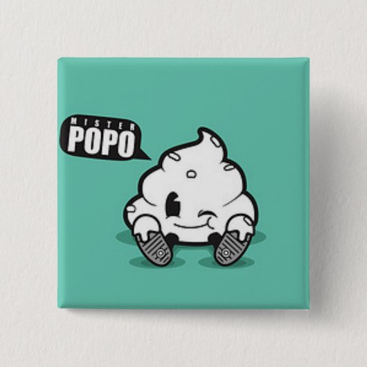 Boton Cuadrado- Mr. Popo 缶バッジ (正面)