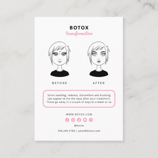Botoxアフターケアの美しいサロン 名刺 (正面)