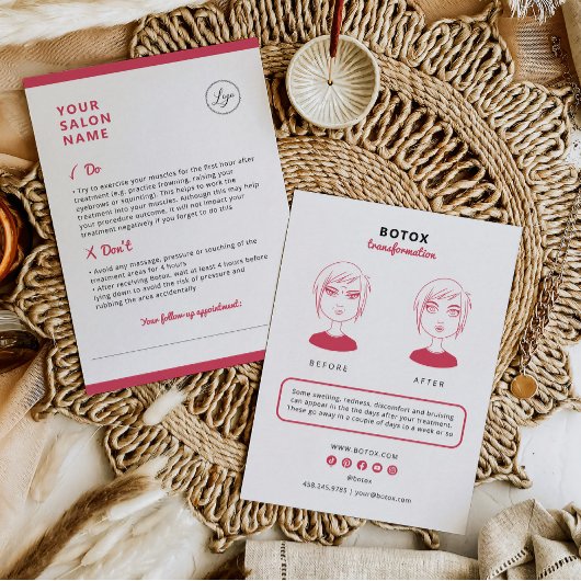 Botoxアフターケアの美しいサロン 名刺