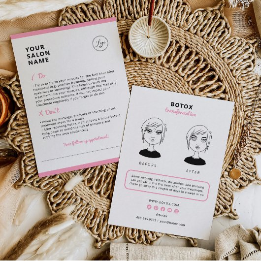 Botoxアフターケアの美しいサロン 名刺