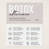 Botoxフィラー注入アフターケア指示カード (正面&裏面)