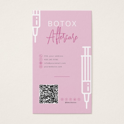 Botox注射アフターケアカードタイムラインが行わない (正面)