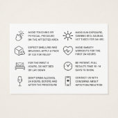 Botox注射アフターケア指示カード (裏面)