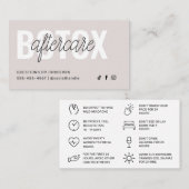 Botox AfterCareモダン Instruction Cardテンプレート 名刺 (正面/裏面)