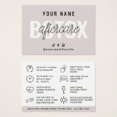 Botox AfterCare Instruction Cardテンプレート  (正面&裏面)