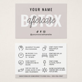 Botox AfterCare Instruction Cardテンプレート 