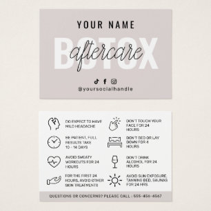 Botox AfterCare Instruction Cardテンプレート